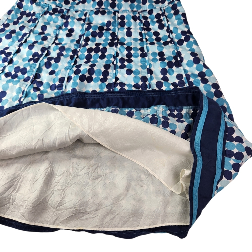 Ann Taylor A-Line Skirt Size 6 Blue Polka Dot Knee Length Classic Preppy Lined - Picture 5 of 12